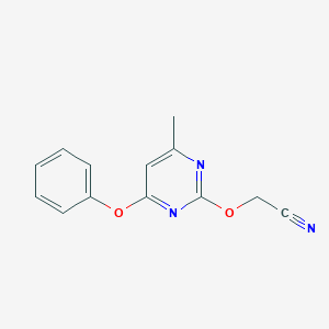 molecular formula C13H11N3O2 B4736036 [(4-methyl-6-phenoxy-2-pyrimidinyl)oxy]acetonitrile 