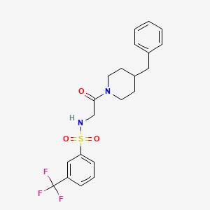 molecular formula C21H23F3N2O3S B4736038 N-[2-(4-benzyl-1-piperidinyl)-2-oxoethyl]-3-(trifluoromethyl)benzenesulfonamide 