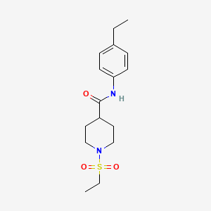molecular formula C16H24N2O3S B4736048 N-(4-ethylphenyl)-1-(ethylsulfonyl)-4-piperidinecarboxamide 