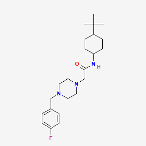 molecular formula C23H36FN3O B4736058 N-(4-tert-butylcyclohexyl)-2-[4-(4-fluorobenzyl)-1-piperazinyl]acetamide 
