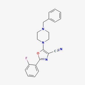 molecular formula C21H19FN4O B4736068 5-(4-benzyl-1-piperazinyl)-2-(2-fluorophenyl)-1,3-oxazole-4-carbonitrile 