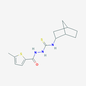 molecular formula C14H19N3OS2 B4736079 N-bicyclo[2.2.1]hept-2-yl-2-[(5-methyl-2-thienyl)carbonyl]hydrazinecarbothioamide 