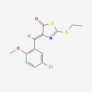 molecular formula C13H12ClNO2S2 B4736101 4-(5-chloro-2-methoxybenzylidene)-2-(ethylthio)-1,3-thiazol-5(4H)-one 