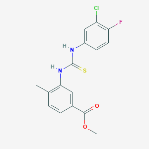 methyl 3-({[(3-chloro-4-fluorophenyl)amino]carbonothioyl}amino)-4-methylbenzoate