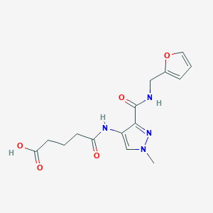 molecular formula C15H18N4O5 B4736174 5-[(3-{[(2-furylmethyl)amino]carbonyl}-1-methyl-1H-pyrazol-4-yl)amino]-5-oxopentanoic acid 