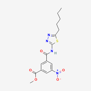 molecular formula C16H18N4O5S B4736190 methyl 3-nitro-5-{[(5-pentyl-1,3,4-thiadiazol-2-yl)amino]carbonyl}benzoate 