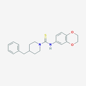 4-benzyl-N-(2,3-dihydro-1,4-benzodioxin-6-yl)-1-piperidinecarbothioamide