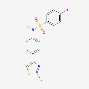 molecular formula C16H13IN2O2S2 B4736216 4-iodo-N-[4-(2-methyl-1,3-thiazol-4-yl)phenyl]benzenesulfonamide 