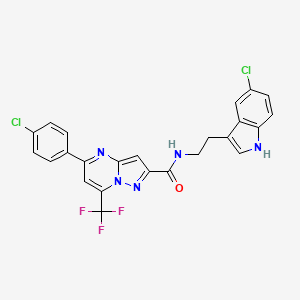 molecular formula C24H16Cl2F3N5O B4736269 N-[2-(5-chloro-1H-indol-3-yl)ethyl]-5-(4-chlorophenyl)-7-(trifluoromethyl)pyrazolo[1,5-a]pyrimidine-2-carboxamide 