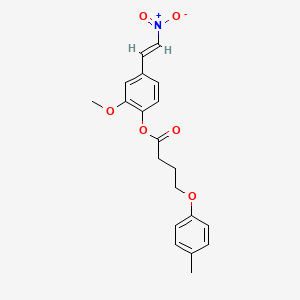 molecular formula C20H21NO6 B4736277 2-methoxy-4-(2-nitrovinyl)phenyl 4-(4-methylphenoxy)butanoate 
