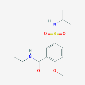 molecular formula C13H20N2O4S B4736306 N-ethyl-5-[(isopropylamino)sulfonyl]-2-methoxybenzamide 