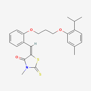 molecular formula C24H27NO3S2 B4736320 5-{2-[3-(2-isopropyl-5-methylphenoxy)propoxy]benzylidene}-3-methyl-2-thioxo-1,3-thiazolidin-4-one 