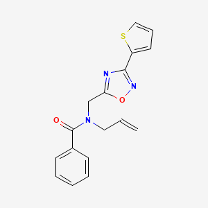 molecular formula C17H15N3O2S B4736347 N-allyl-N-{[3-(2-thienyl)-1,2,4-oxadiazol-5-yl]methyl}benzamide 