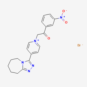 molecular formula C20H20BrN5O3 B4736356 1-[2-(3-nitrophenyl)-2-oxoethyl]-4-(6,7,8,9-tetrahydro-5H-[1,2,4]triazolo[4,3-a]azepin-3-yl)pyridinium bromide 