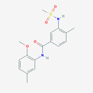 molecular formula C17H20N2O4S B4736358 N-(2-methoxy-5-methylphenyl)-4-methyl-3-[(methylsulfonyl)amino]benzamide 