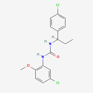 molecular formula C17H18Cl2N2O2 B4736376 N-(5-chloro-2-methoxyphenyl)-N'-[1-(4-chlorophenyl)propyl]urea 