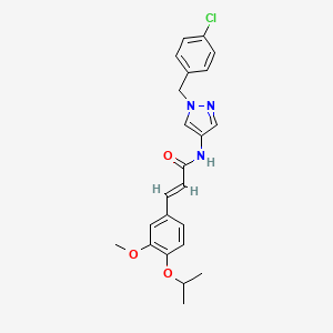 molecular formula C23H24ClN3O3 B4736377 N-[1-(4-chlorobenzyl)-1H-pyrazol-4-yl]-3-(4-isopropoxy-3-methoxyphenyl)acrylamide 