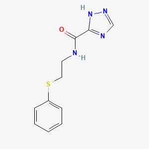 molecular formula C11H12N4OS B4736387 N-[2-(phenylthio)ethyl]-1H-1,2,4-triazole-3-carboxamide 