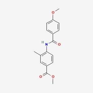 molecular formula C17H17NO4 B4736391 methyl 4-[(4-methoxybenzoyl)amino]-3-methylbenzoate 