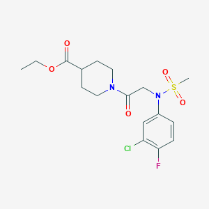 molecular formula C17H22ClFN2O5S B4736397 ethyl 1-[N-(3-chloro-4-fluorophenyl)-N-(methylsulfonyl)glycyl]-4-piperidinecarboxylate 