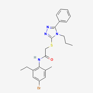 molecular formula C22H25BrN4OS B4736408 N-(4-bromo-2-ethyl-6-methylphenyl)-2-[(5-phenyl-4-propyl-4H-1,2,4-triazol-3-yl)thio]acetamide 