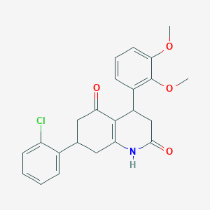 molecular formula C23H22ClNO4 B4736410 7-(2-chlorophenyl)-4-(2,3-dimethoxyphenyl)-4,6,7,8-tetrahydro-2,5(1H,3H)-quinolinedione 
