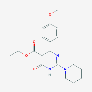 ethyl 6-(4-methoxyphenyl)-4-oxo-2-(1-piperidinyl)-1,4,5,6-tetrahydro-5-pyrimidinecarboxylate