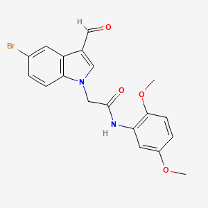2-(5-bromo-3-formyl-1H-indol-1-yl)-N-(2,5-dimethoxyphenyl)acetamide