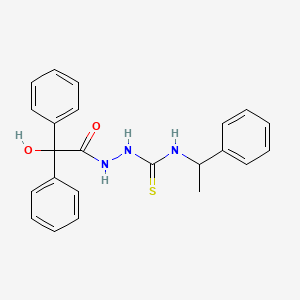 molecular formula C23H23N3O2S B4736466 2-[hydroxy(diphenyl)acetyl]-N-(1-phenylethyl)hydrazinecarbothioamide 