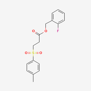 molecular formula C17H17FO4S B4736474 2-fluorobenzyl 3-[(4-methylphenyl)sulfonyl]propanoate 