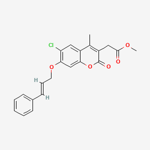 molecular formula C22H19ClO5 B4736485 methyl {6-chloro-4-methyl-2-oxo-7-[(3-phenyl-2-propen-1-yl)oxy]-2H-chromen-3-yl}acetate 