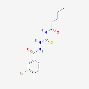 N-{[2-(3-bromo-4-methylbenzoyl)hydrazino]carbonothioyl}pentanamide