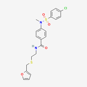 molecular formula C21H21ClN2O4S2 B4736519 4-[[(4-chlorophenyl)sulfonyl](methyl)amino]-N-{2-[(2-furylmethyl)thio]ethyl}benzamide 