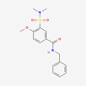 molecular formula C17H20N2O4S B4736524 N-benzyl-3-[(dimethylamino)sulfonyl]-4-methoxybenzamide 