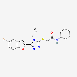 molecular formula C21H23BrN4O2S B4736557 2-{[4-allyl-5-(5-bromo-1-benzofuran-2-yl)-4H-1,2,4-triazol-3-yl]thio}-N-cyclohexylacetamide 