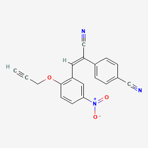 molecular formula C19H11N3O3 B4736562 4-{1-cyano-2-[5-nitro-2-(2-propyn-1-yloxy)phenyl]vinyl}benzonitrile 