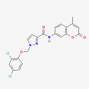 molecular formula C21H15Cl2N3O4 B4736571 1-[(2,4-dichlorophenoxy)methyl]-N-(4-methyl-2-oxo-2H-chromen-7-yl)-1H-pyrazole-3-carboxamide 
