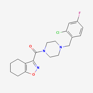 molecular formula C19H21ClFN3O2 B4736572 3-{[4-(2-chloro-4-fluorobenzyl)-1-piperazinyl]carbonyl}-4,5,6,7-tetrahydro-1,2-benzisoxazole 