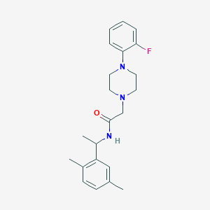 molecular formula C22H28FN3O B4736605 N-[1-(2,5-dimethylphenyl)ethyl]-2-[4-(2-fluorophenyl)-1-piperazinyl]acetamide 
