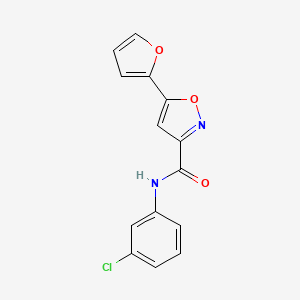 molecular formula C14H9ClN2O3 B4736615 N-(3-chlorophenyl)-5-(2-furyl)-3-isoxazolecarboxamide 