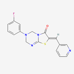 3-(3-fluorophenyl)-7-(3-pyridinylmethylene)-3,4-dihydro-2H-[1,3]thiazolo[3,2-a][1,3,5]triazin-6(7H)-one