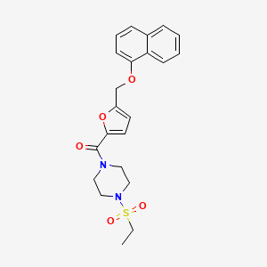 molecular formula C22H24N2O5S B4736665 1-(ethylsulfonyl)-4-{5-[(1-naphthyloxy)methyl]-2-furoyl}piperazine 