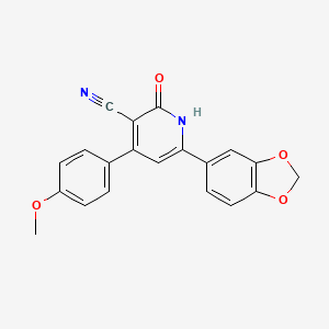molecular formula C20H14N2O4 B4736669 6-(1,3-benzodioxol-5-yl)-4-(4-methoxyphenyl)-2-oxo-1,2-dihydro-3-pyridinecarbonitrile 