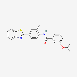 molecular formula C24H22N2O2S B4736719 N-[4-(1,3-benzothiazol-2-yl)-2-methylphenyl]-3-isopropoxybenzamide 