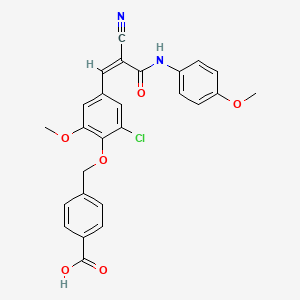 molecular formula C26H21ClN2O6 B4736748 4-[(2-chloro-4-{2-cyano-3-[(4-methoxyphenyl)amino]-3-oxo-1-propen-1-yl}-6-methoxyphenoxy)methyl]benzoic acid 