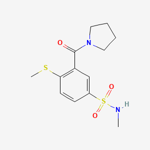 molecular formula C13H18N2O3S2 B4736778 N-methyl-4-(methylthio)-3-(1-pyrrolidinylcarbonyl)benzenesulfonamide 