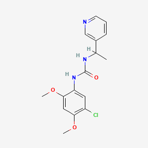 molecular formula C16H18ClN3O3 B4736789 N-(5-chloro-2,4-dimethoxyphenyl)-N'-[1-(3-pyridinyl)ethyl]urea 