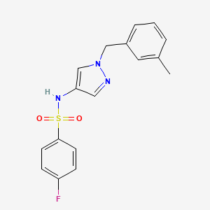 molecular formula C17H16FN3O2S B4736799 4-fluoro-N-[1-(3-methylbenzyl)-1H-pyrazol-4-yl]benzenesulfonamide 