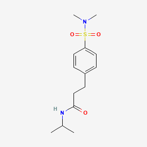 molecular formula C14H22N2O3S B4736874 3-{4-[(dimethylamino)sulfonyl]phenyl}-N-isopropylpropanamide 