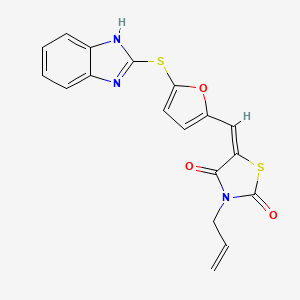 molecular formula C18H13N3O3S2 B4736877 3-allyl-5-{[5-(1H-benzimidazol-2-ylthio)-2-furyl]methylene}-1,3-thiazolidine-2,4-dione 